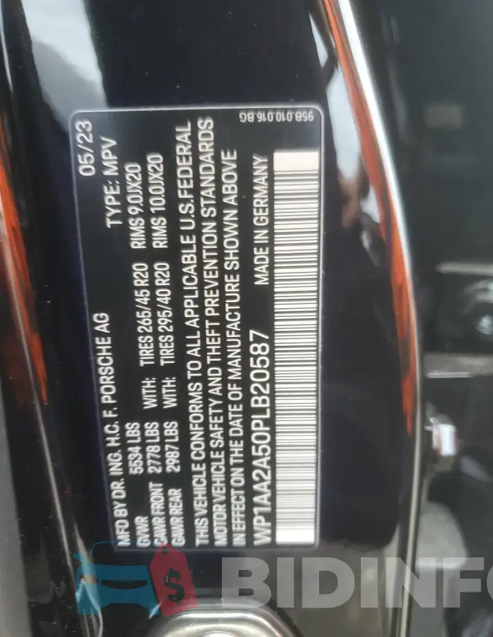 WP1AA2A50PLB20587 Photo# 13