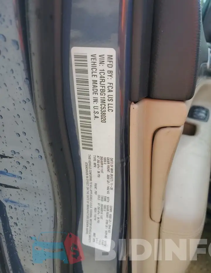 1C4RJFBG1MC538020 Photo# 14