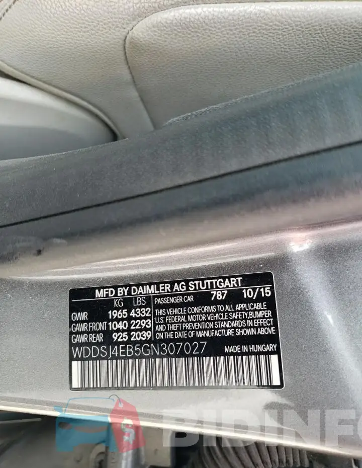 WDDSJ4EB5GN307027 Photo# 12
