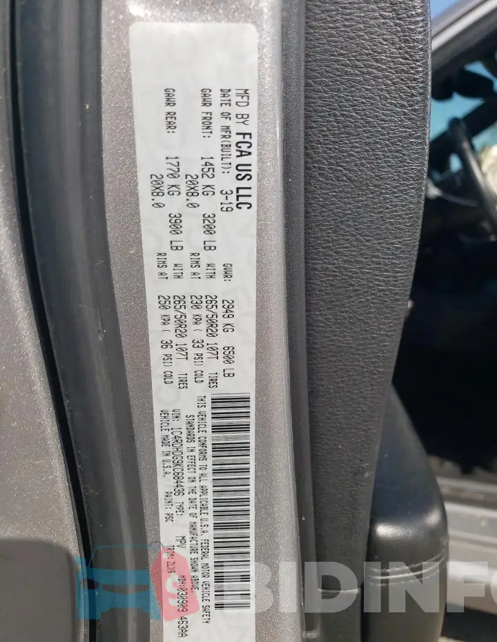 1C4RDHDG9KC684436 Photo# 14