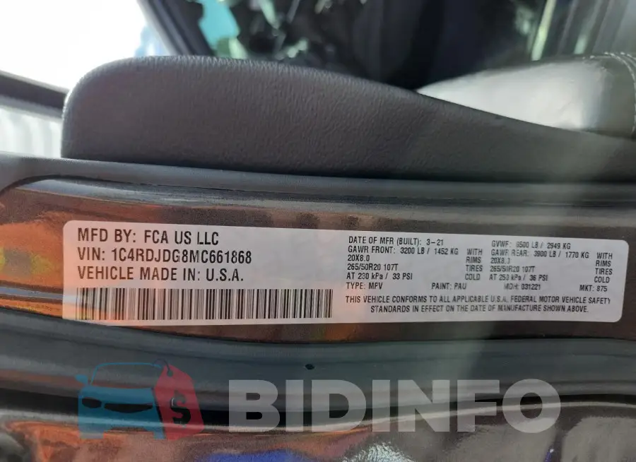 1C4RDJDG8MC661868 Photo# 13