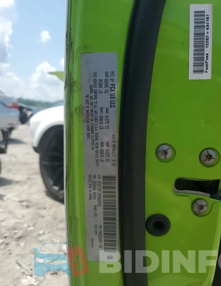 2C3CDZFJ7KH625701 Photo# 12
