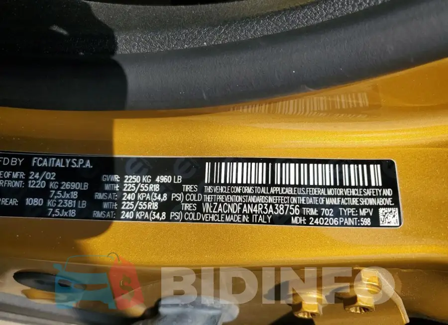 ZACNDFAN4R3A38756 Photo# 13