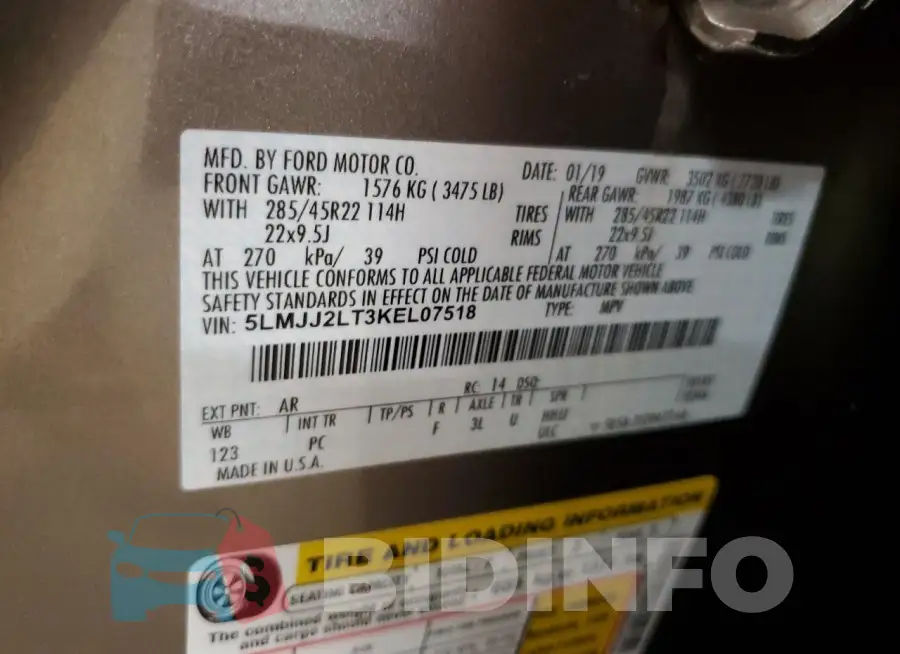 5LMJJ2LT3KEL07518 Photo# 13