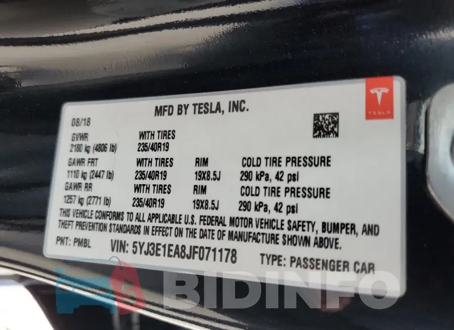 5YJ3E1EA8JF071178 Photo# 12