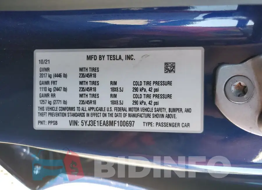 5YJ3E1EA8MF100697 Photo# 12