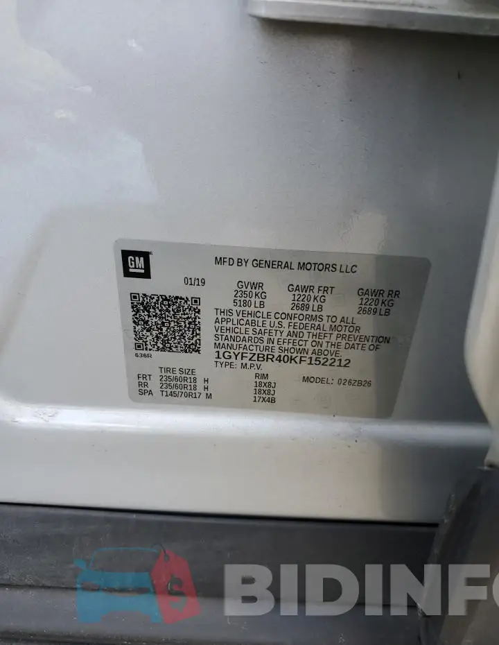 1GYFZBR40KF152212 Photo# 13