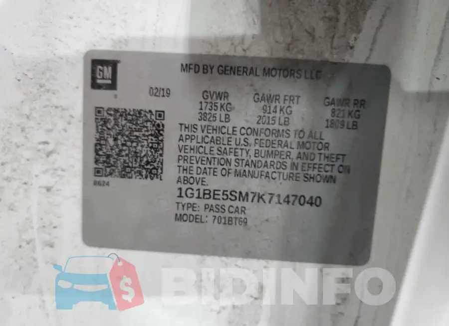 1G1BE5SM7K7147040 Photo# 12