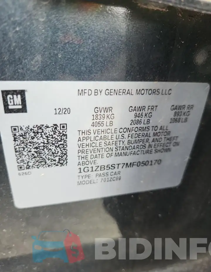 1G1ZB5ST7MF050170 Photo# 12