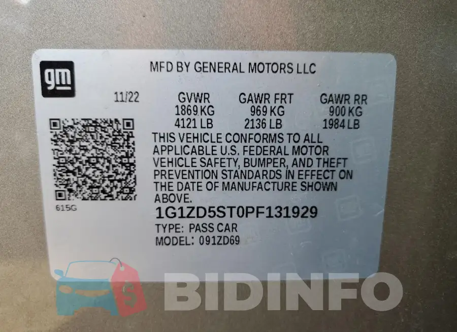1G1ZD5ST0PF131929 Photo# 12