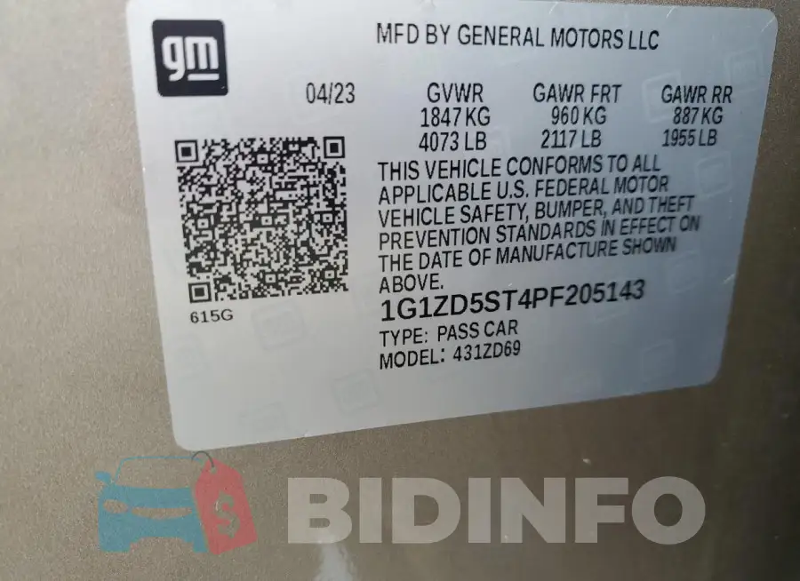 1G1ZD5ST4PF205143 Photo# 12