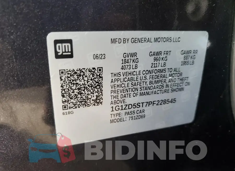 1G1ZD5ST7PF228545 Photo# 12
