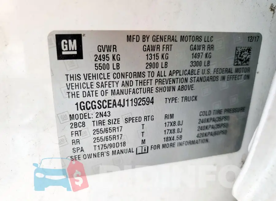 1GCGSCEA4J1192594 Photo# 12
