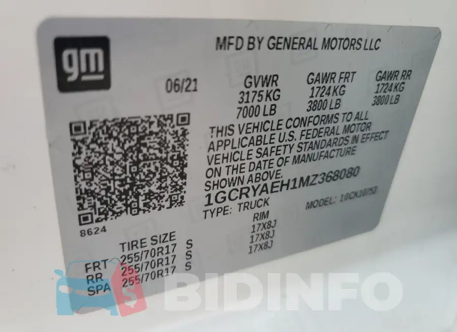 1GCRYAEH1MZ368080 Photo# 12