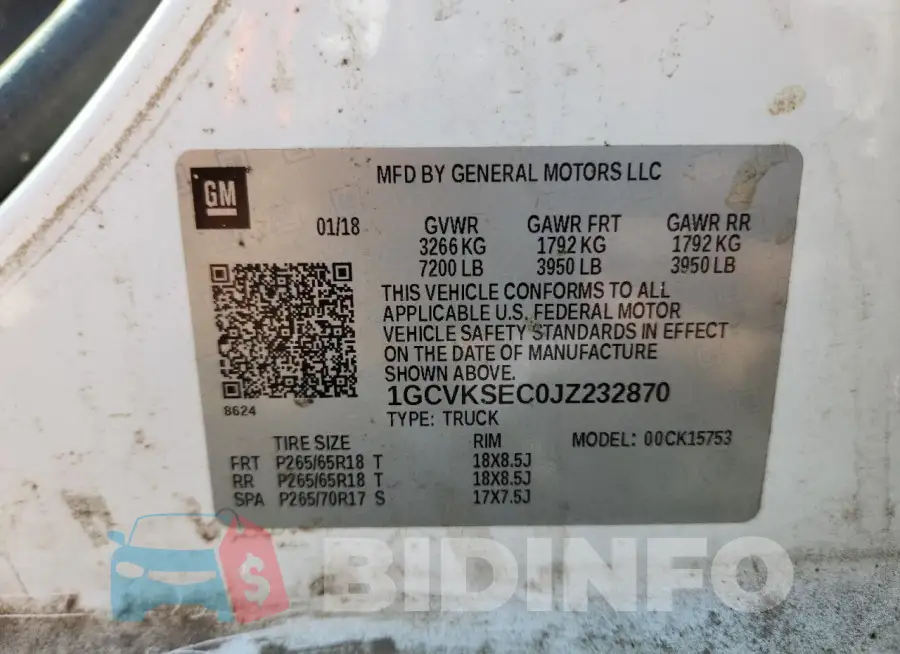 1GCVKSEC0JZ232870 Photo# 12