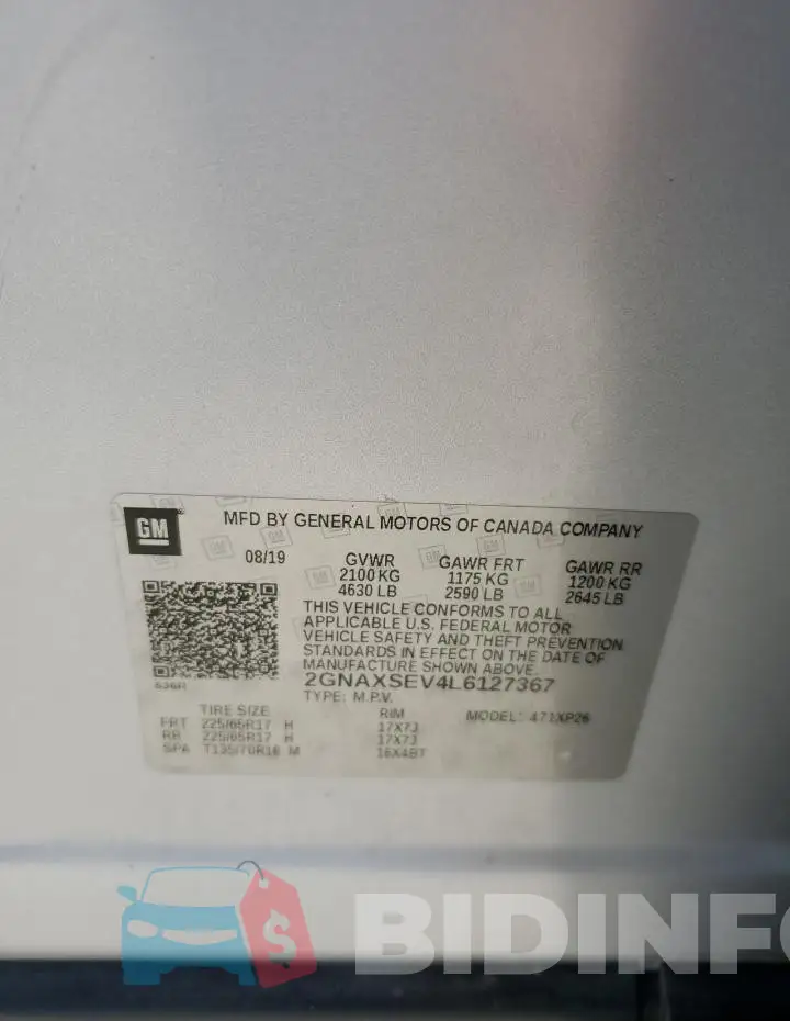 2GNAXSEV4L6127367 Photo# 13