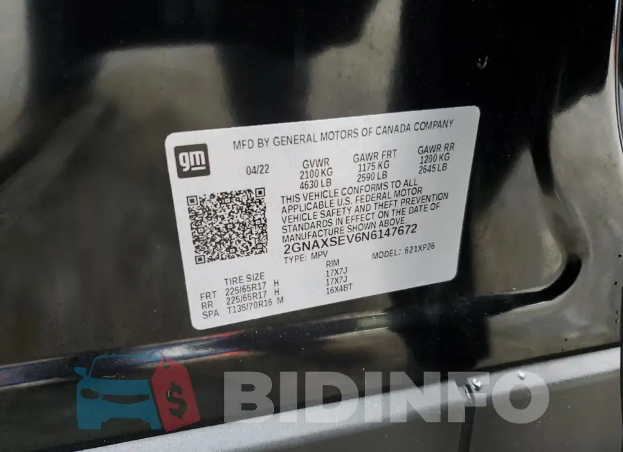 2GNAXSEV6N6147672 Photo# 13