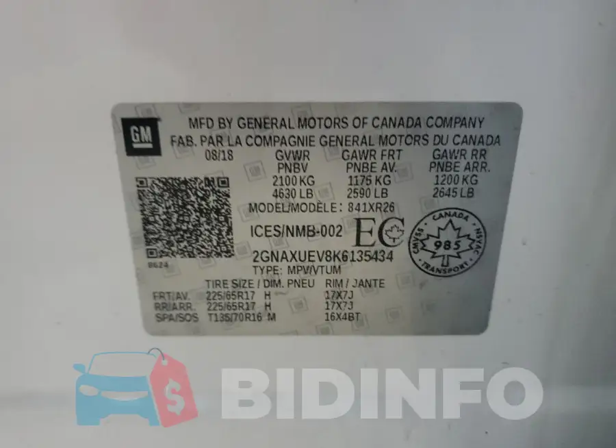 2GNAXUEV8K6135434 Photo# 13