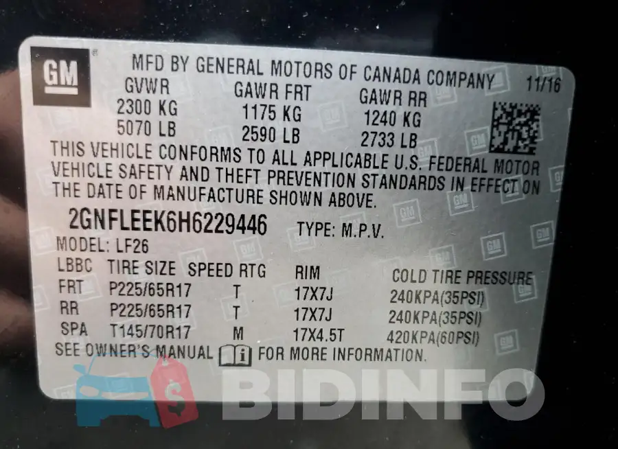 2GNFLEEK6H6229446 Photo# 14