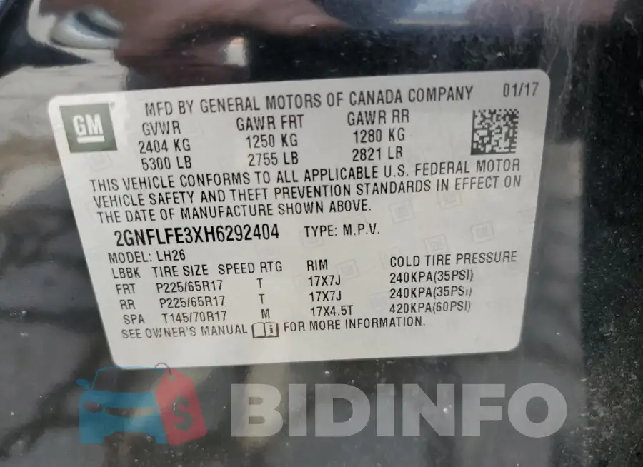 2GNFLFE3XH6292404 Photo# 13