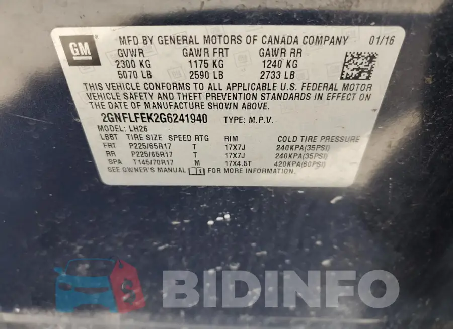 2GNFLFEK2G6241940 Photo# 14