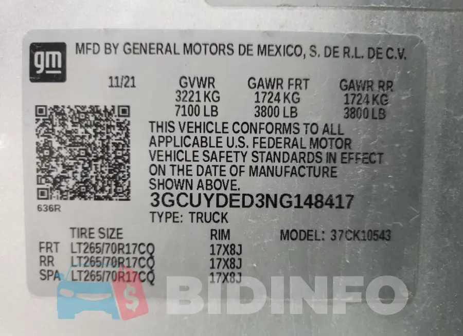 3GCUYDED3NG148417 Photo# 12