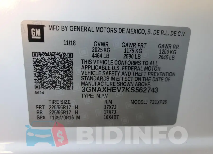 3GNAXHEV7KS562743 Photo# 13