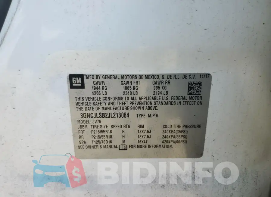 3GNCJLSB2JL213084 Photo# 13