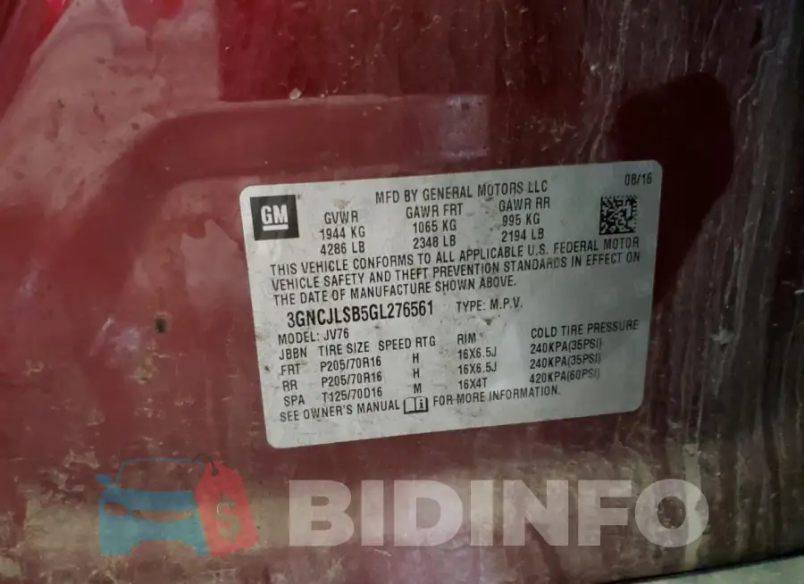 3GNCJLSB5GL276561 Photo# 13