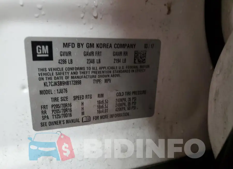 KL7CJKSB9HB172898 Photo# 14