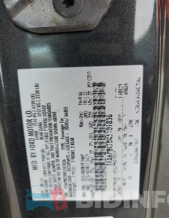 1FA6P8CF8K5101836 Photo# 12