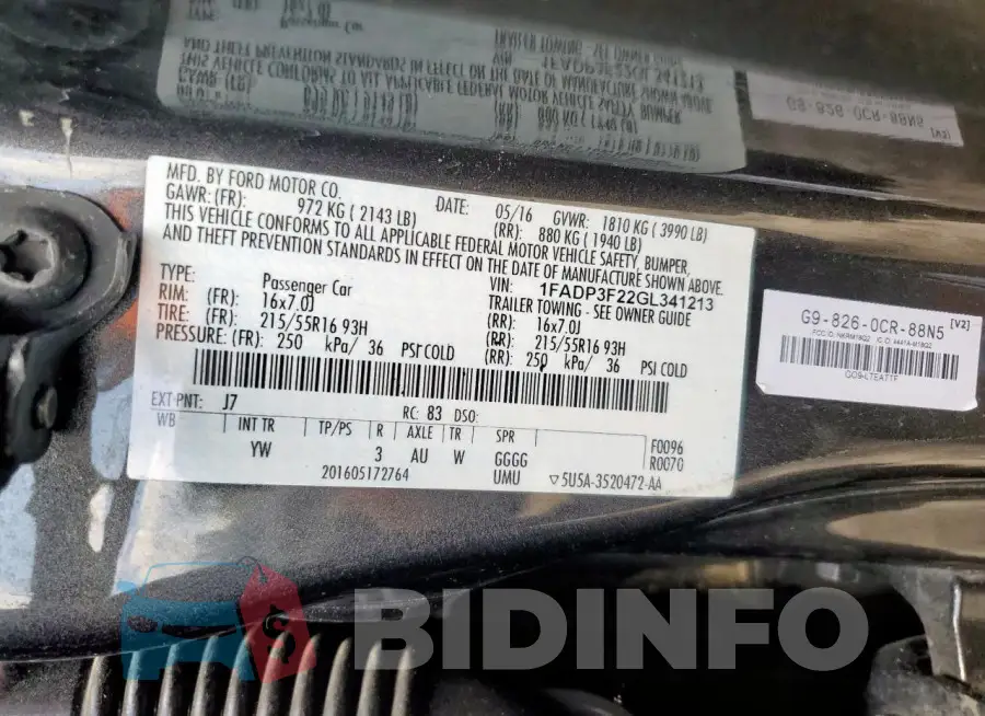 1FADP3F22GL341213 Photo# 12
