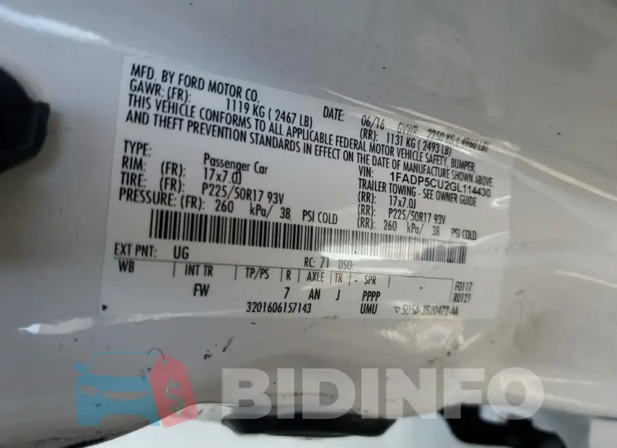 1FADP5CU2GL114430 Photo# 13