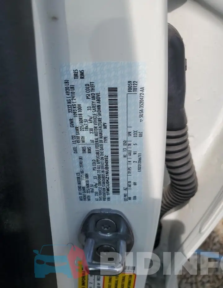 1FMCU0KZ1NUB94952 Photo# 14