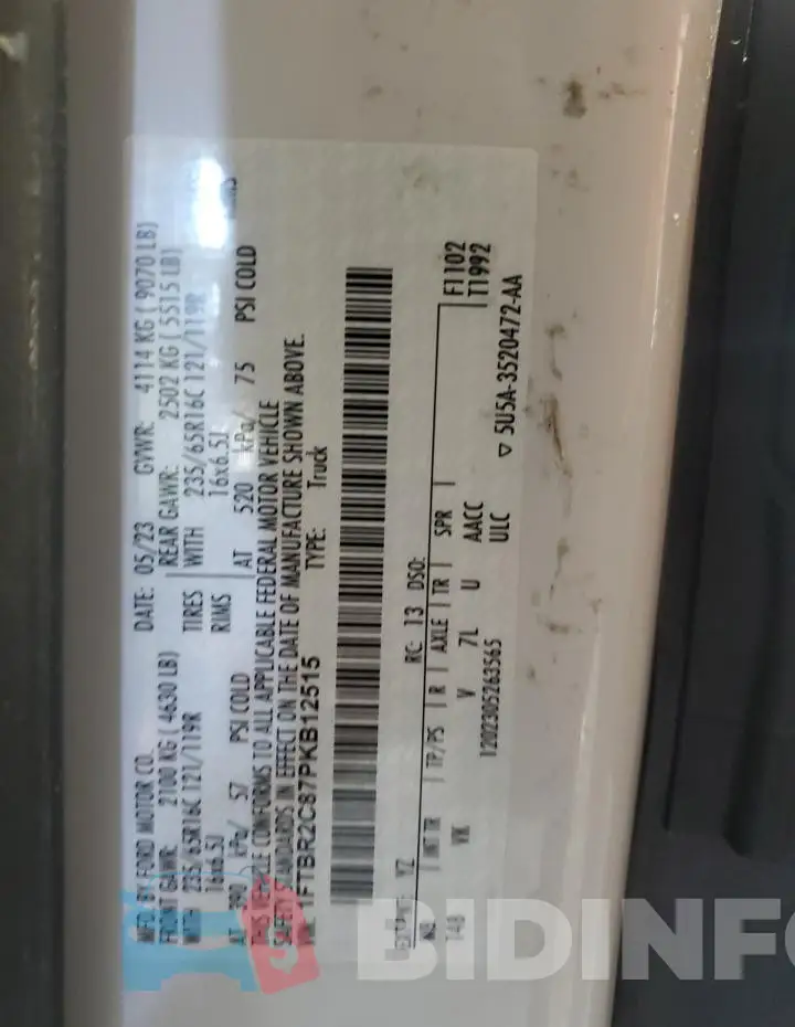 1FTBR2C87PKB12515 Photo# 13