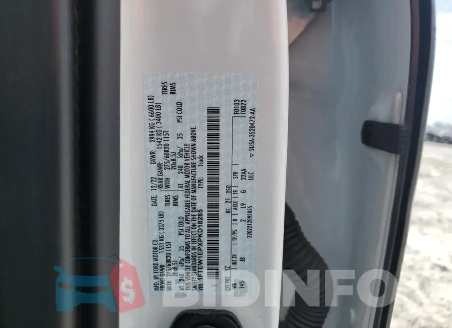 1FTEW1EPXPKD18285 Photo# 12