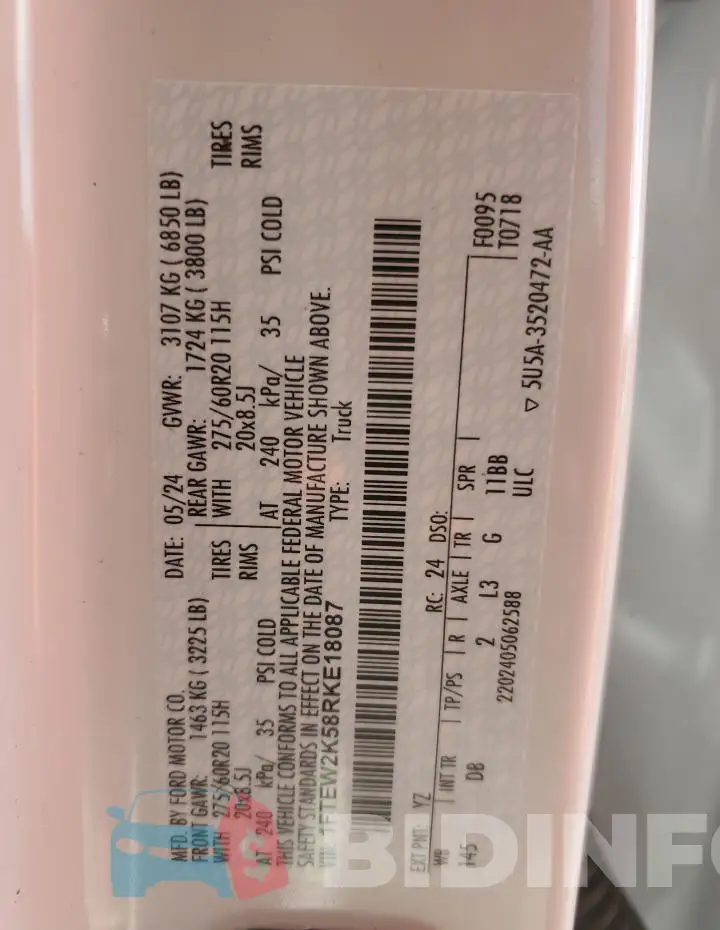 1FTEW2K58RKE18087 Photo# 12