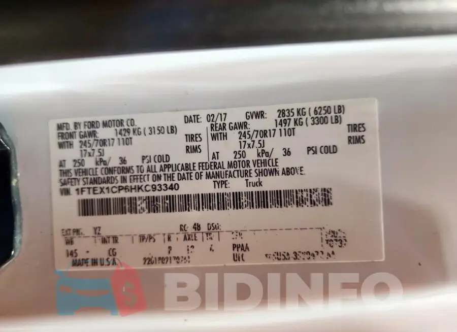 1FTEX1CP6HKC93340 Photo# 12