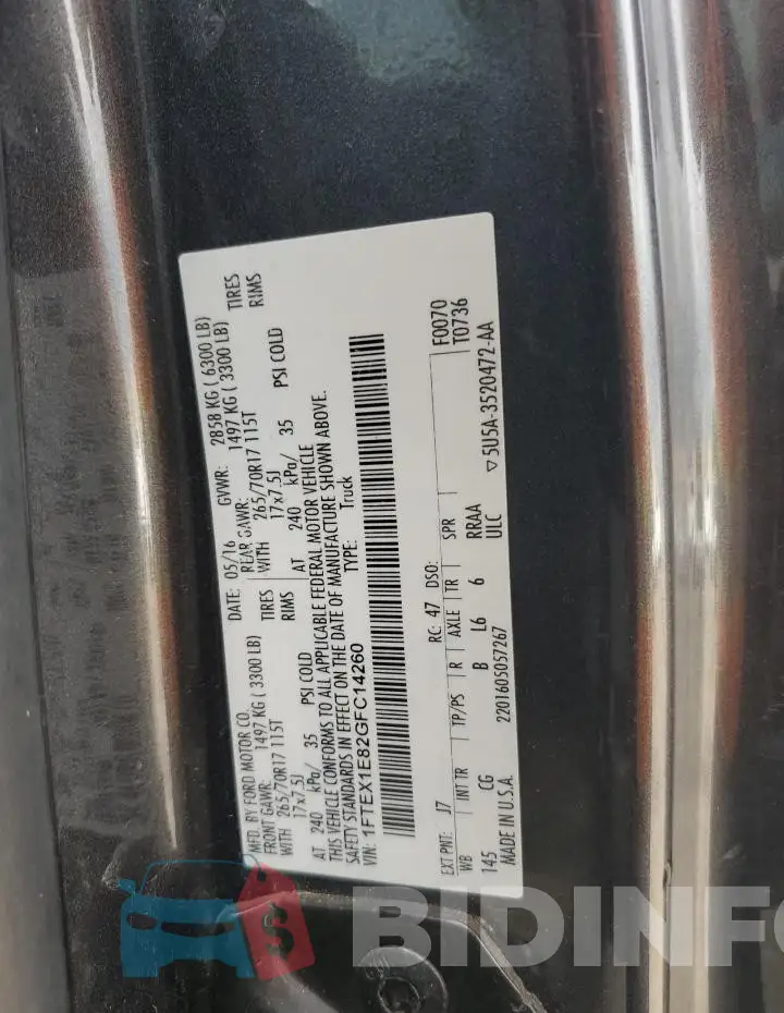 1FTEX1E82GFC14260 Photo# 12