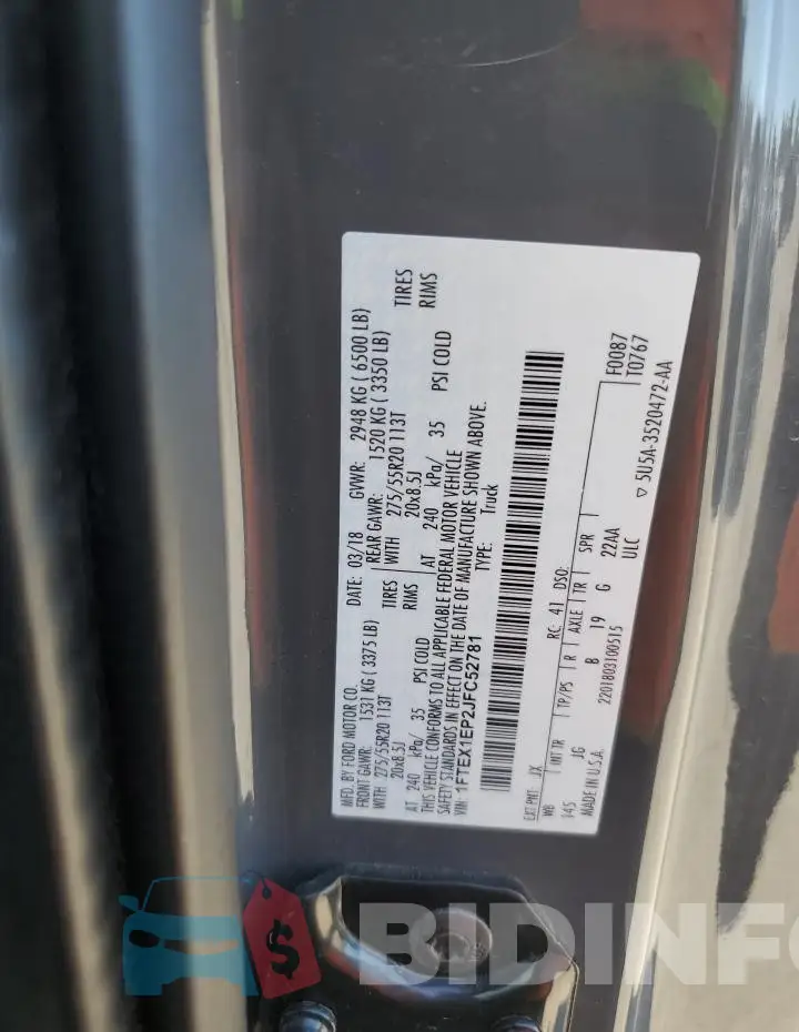 1FTEX1EP2JFC52781 Photo# 12
