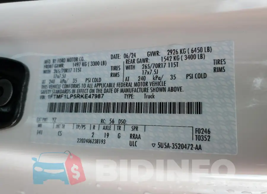 1FTMF1LP5RKE47987 Photo# 12