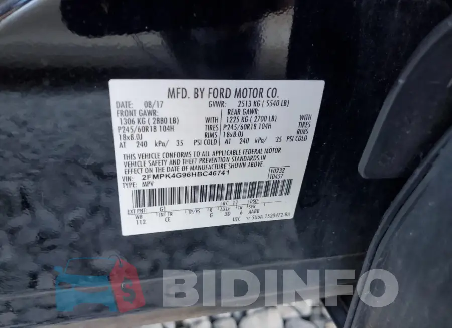 2FMPK4G96HBC46741 Photo# 13