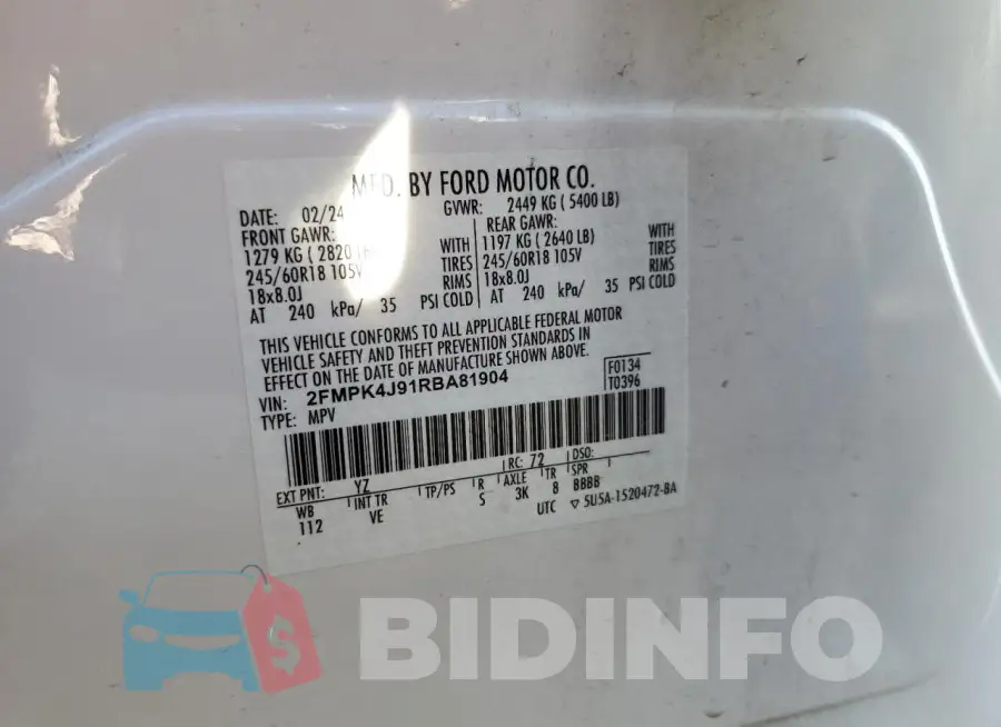 2FMPK4J91RBA81904 Photo# 13