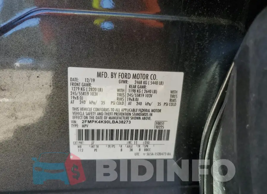 2FMPK4K90LBA38273 Photo# 13
