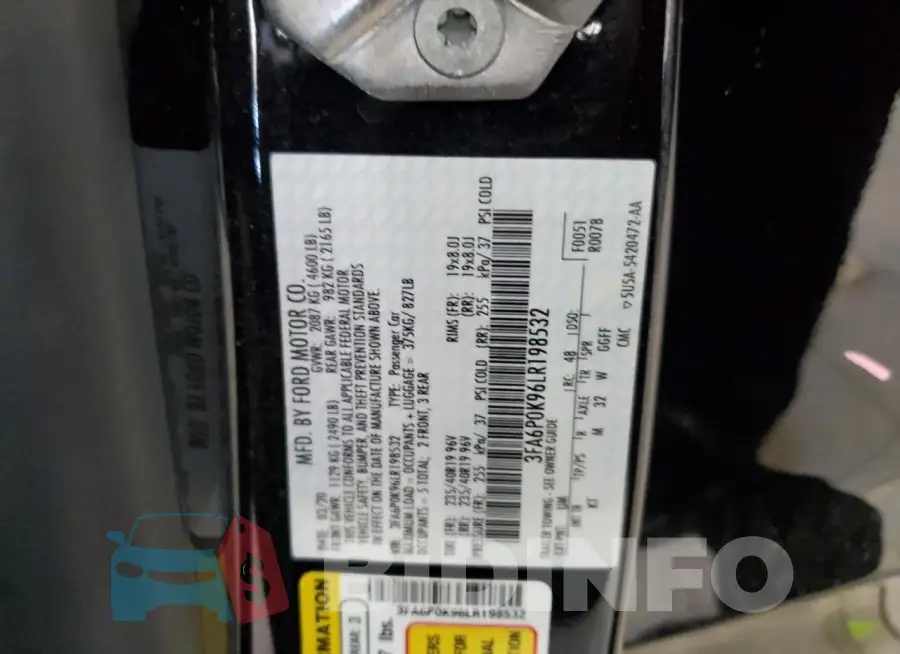 3FA6P0K96LR198532 Photo# 12