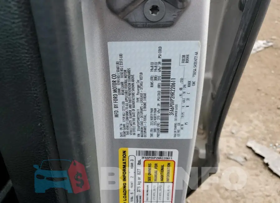3FA6P0VP2HR220611 Photo# 12