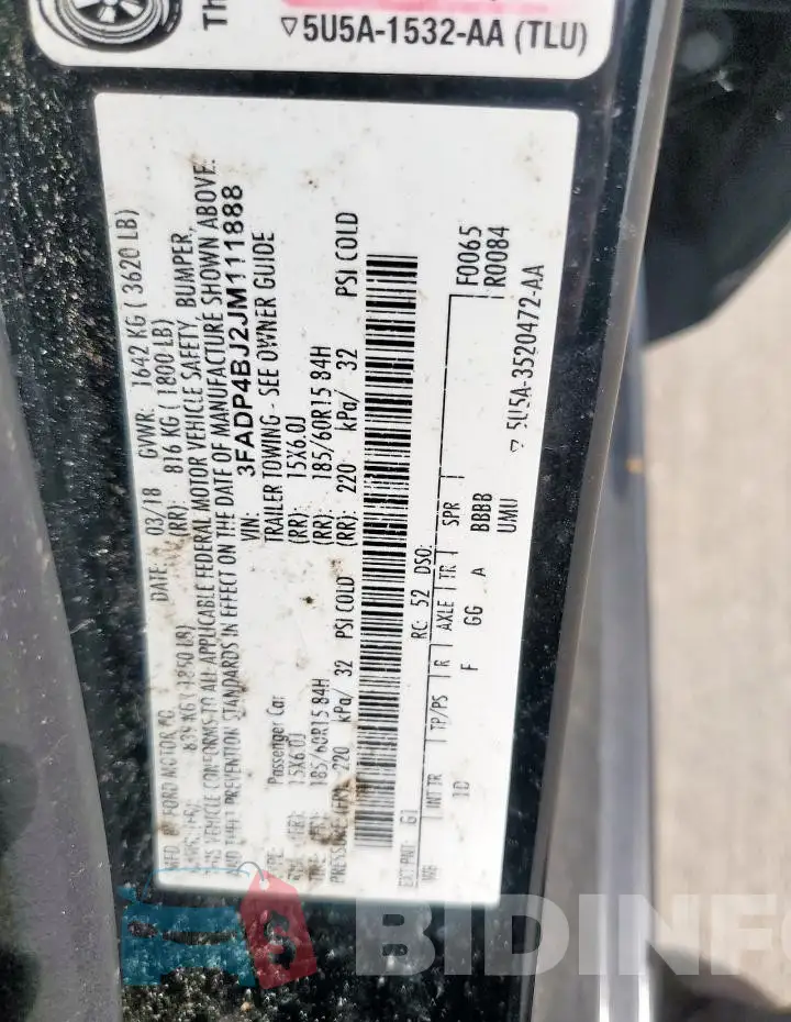 3FADP4BJ2JM111888 Photo# 12