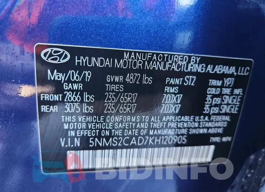 5NMS2CAD7KH120905 Photo# 13