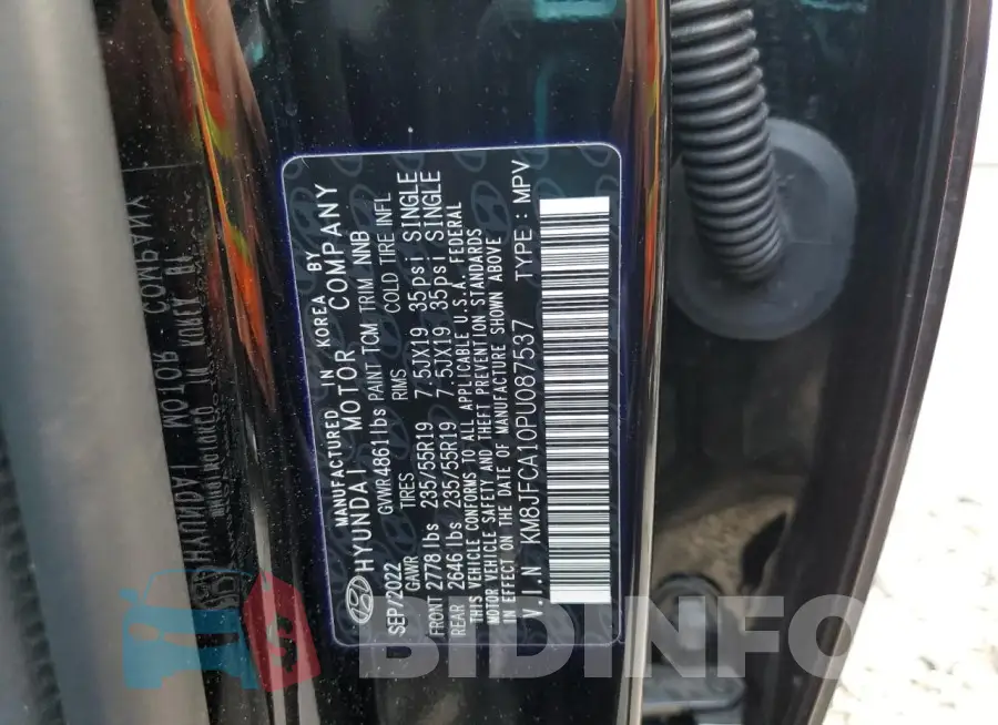KM8JFCA10PU087537 Photo# 13