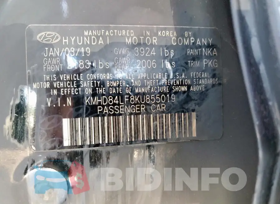 KMHD84LF8KU855019 Photo# 12